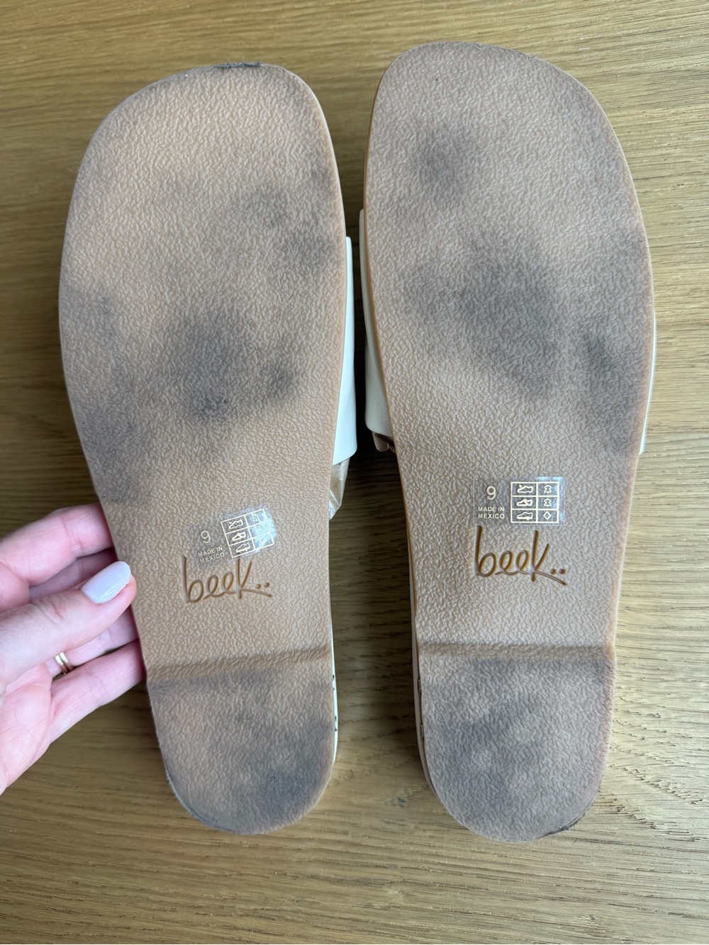Beek: “Honeybird” Slides - in eggshell, size 9 *NEW* - Picture 8 of 9